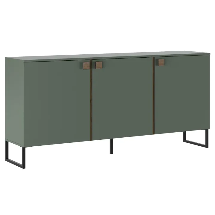 Madia 184x87h cm 3 ante moderna verde salvia scuro rovere Selvia
