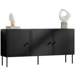Madia 151x75h cm 3 ante nero opaco Stark