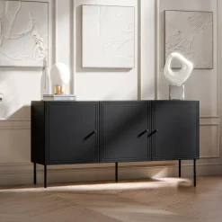 Madia 151x75h cm 3 ante nero opaco Stark