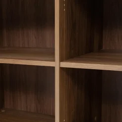 Madia 144x78h cm 3 ante 3 ripiani piano effetto marmo nero noce Caliva