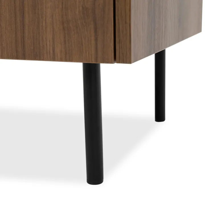 Madia 144x78h cm 3 ante 3 ripiani piano effetto marmo nero noce Caliva