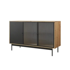 Madia 148x90h cm 3 ante rovere nero Herning