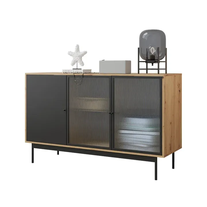 Madia 148x90h cm 3 ante rovere nero Herning