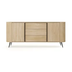Madia 196x82h cm 2 ante scorrevoli 3 cassetti soggiorno rovere Groove