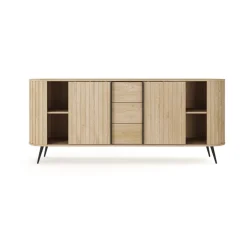 Madia 196x82h cm 2 ante scorrevoli 3 cassetti soggiorno rovere Groove