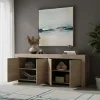 Madia 210x81h cm 4 ante soggiorno moderna rovere chiaro Halston