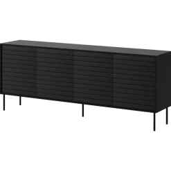 Madia 200x81h cm 4 ante soggiorno nero Wild