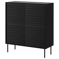 Madia 102x118h cm 4 ante soggiorno nero Wild