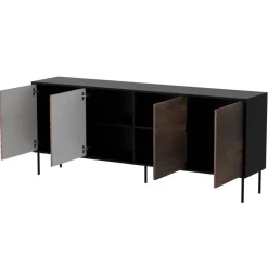 Madia 200x81h cm 4 ante soggiorno noce nero Wild