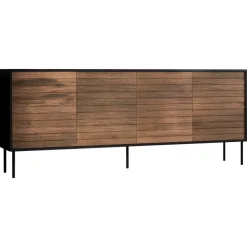 Madia 200x81h cm 4 ante soggiorno noce nero Wild