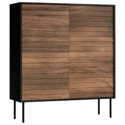 Madia 102x118h cm 4 ante soggiorno noce nero Wild