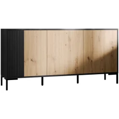 Madia 151x74h cm 3 ante soggiorno rovere nero Duble
