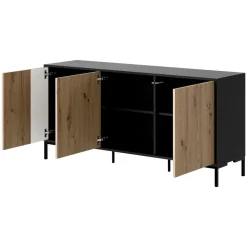 Madia 151x74h cm 3 ante soggiorno rovere nero Duble