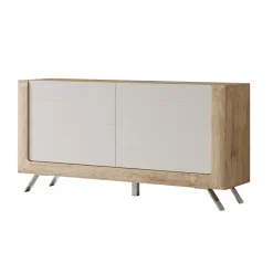Madia 160x81h cm 2 ante soggiorno rovere tortora lucido Jumbo