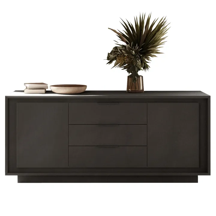 Madia 180x80h cm 3 cassetti 2 ante moderna antracite Deluxe