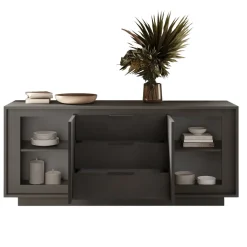 Madia 180x80h cm 3 cassetti 2 ante moderna antracite Deluxe