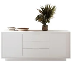 Madia 180x80h cm 3 cassetti 2 ante moderna bianco opaco Deluxe