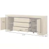 Madia 225x90h cm 3 cassetti 2 ante rovere Écarté