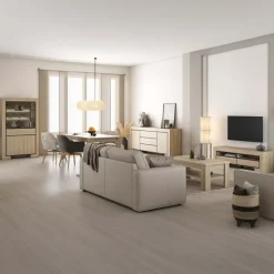 Madia 225x90h cm 3 cassetti 2 ante rovere Écarté