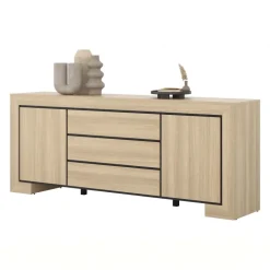Madia 225x90h cm 3 cassetti 2 ante rovere Écarté