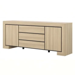 Madia 225x90h cm 3 cassetti 2 ante rovere Écarté