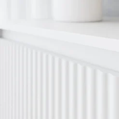 Madia 153x90h cm 3 cassetti design cannettato bianco Strike