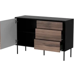 Madia 120x81h cm 3 cassetti moderna noce nero Wild