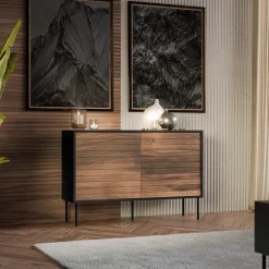 Madia 120x81h cm 3 cassetti moderna noce nero Wild