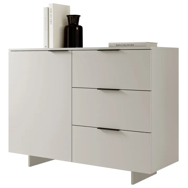 Madia 120x90h cm 3 cassetti soggiorno beige cashmere Stone