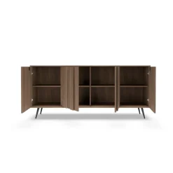 Madia 183x83h cm con led 4 ante soggiorno noce Bois
