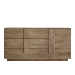 Madia 182x90h cm moderna 1 anta 3 cassetti rovere scuro Alvarez