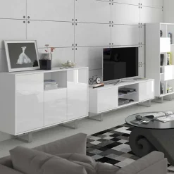 Madia 120x90h cm moderna bianco opaco e lucido Kelli Gihome®