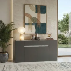 Madia 170x85h cm moderna design antracite marmo Gib