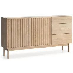 Madia 159x84h cm moderna design cannettato rovere Colby