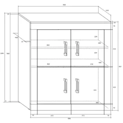 Madia 90x100h cm moderna noce nero lucido Ester Gihome®
