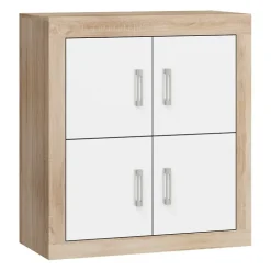 Madia 90x100h cm moderna rovere bianco lucido Ester Gihome®