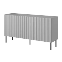 Madia 150x81h cm moderna soggiorno grigio chiaro nero Cadice