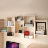 Mensola 161x65h cm pensile da parete design moderno rovere chiaro Emanuela