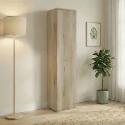 Mobile appendiabiti ingresso multiuso 55x176h cm 1 anta battente rovere Time P