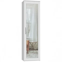 Mobile armadio multiuso ingresso 50x180h cm appendiabiti con specchio bianco Effort