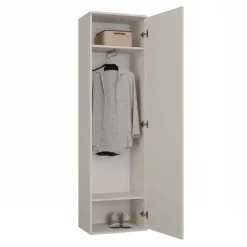 Mobile armadio multiuso ingresso 50x180h cm appendiabiti con specchio beige cashmere Effort