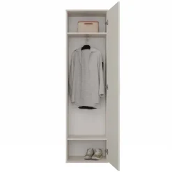 Mobile armadio multiuso ingresso 50x180h cm appendiabiti con specchio beige cashmere Effort