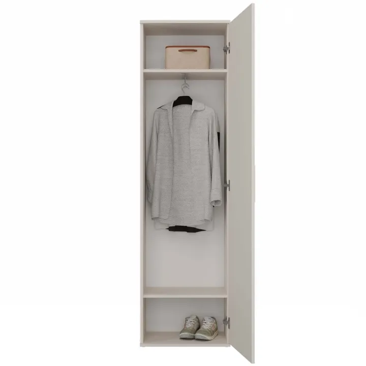 Mobile armadio multiuso ingresso 50x180h cm appendiabiti con specchio beige cashmere Effort