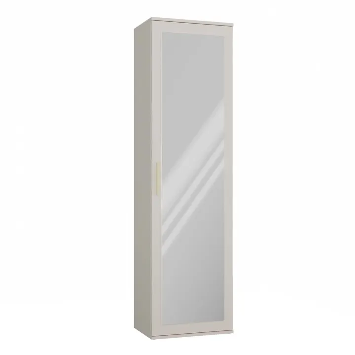 Mobile armadio multiuso ingresso 50x180h cm appendiabiti con specchio beige cashmere Effort