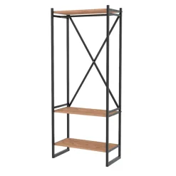 Mobile ingresso appendiabiti 66x160h cm industrial con scarpiera metallo rovere rustico Loft