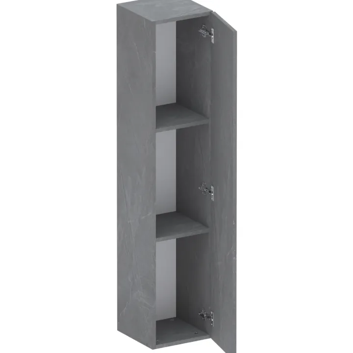 Mobile ingresso consolle 98x196h cm pannello cannettato rovere chiaro antracite Sunset Decor 1002