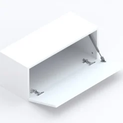 Mobile ingresso sospeso consolle 138x260h cm pannello cannettato bianco lucido rovere chiaro Sunset Decor 1024
