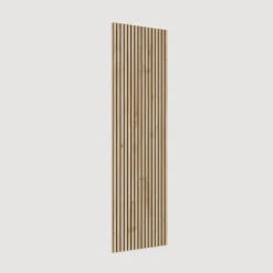 Mobile ingresso sospeso consolle 207x240h cm pannello cannettato ossido rovere chiaro Sunset Decor 1006