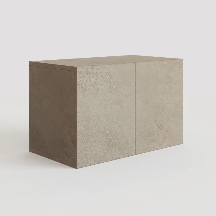 Mobile ingresso sospeso consolle 125x240h cm pannello cannettato tortora rovere chiaro Sunset Decor 1007