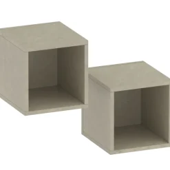 Mobile ingresso sospeso consolle 125x240h cm pannello cannettato tortora rovere chiaro Sunset Decor 1007
